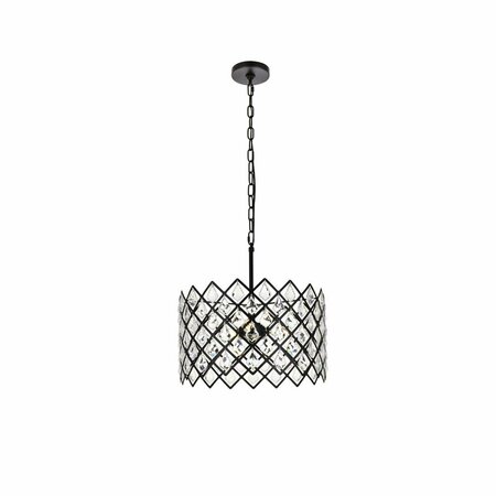 ELEGANT LIGHTING Elegant Lighting  16 in. Lyla Pendant in Black 1111D16BK